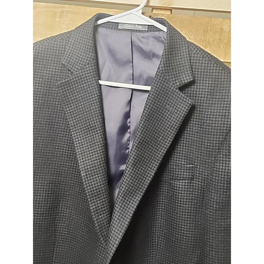 Oscar De La Renta Men's 100% Wool Houndstooth Blazer‎ Size 44 Regular